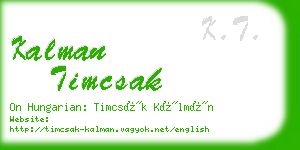 kalman timcsak business card